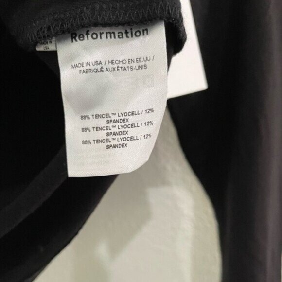 Reformation Elevated Basic Square Neck Top Long Sleeve Stretch Feminine - Picture 6 of 7